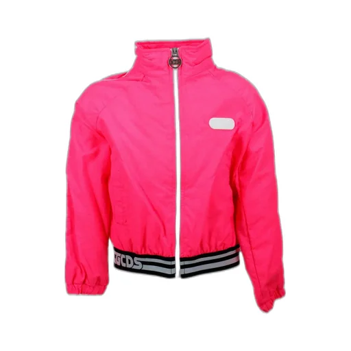 Gcds Kids Logo Printed Striped Hem Track Jacket