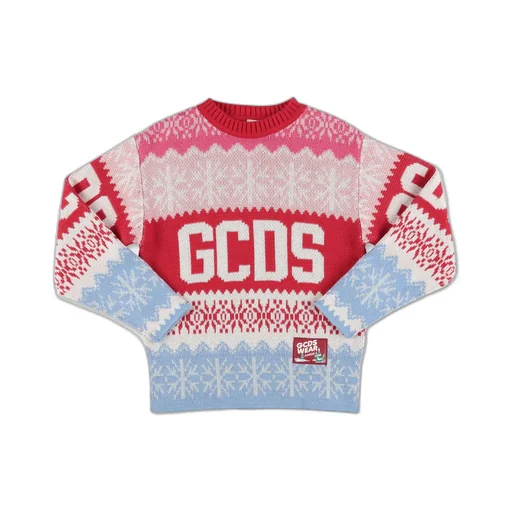 Gcds Kids Logo Intarsia Knitted Jumper