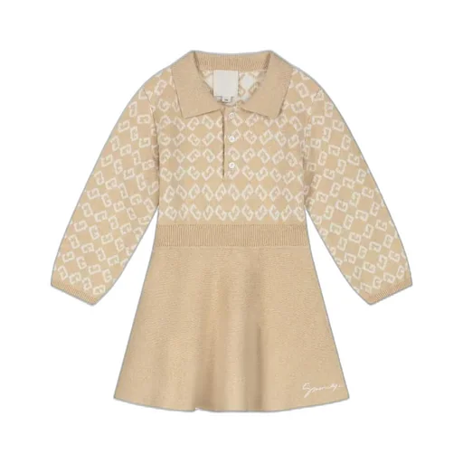Givenchy Kids 4G-Jacquard Flared Polo Dress