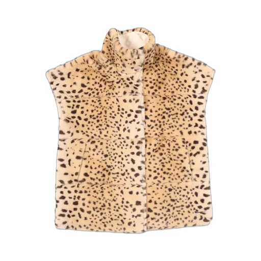Givenchy Kids Cheetah Print High-Neck Faux-Fur Gilet