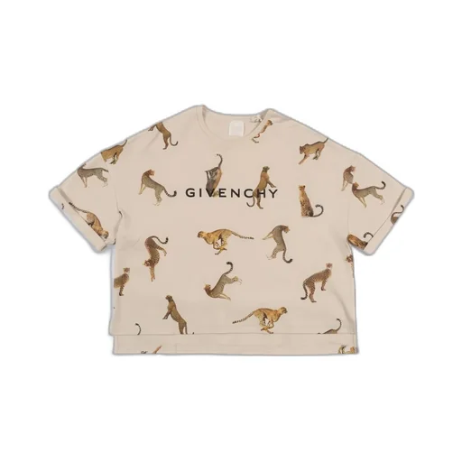 Givenchy Kids Leopard Printed Crewneck T-Shirt