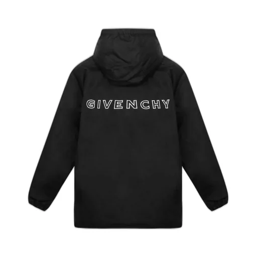 Givenchy Kids Logo-Embroidered Hooded Zipped Coat