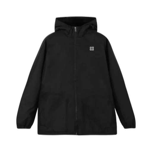 Givenchy Kids Logo-Embroidered Hooded Zipped Coat