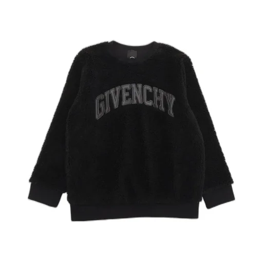 Givenchy Kids Logo Patch Crewneck Shearling Sweatshirt