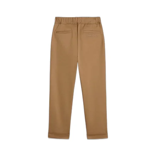 Golden Goose Kids Folded-Hem Logo Embroidered Trousers