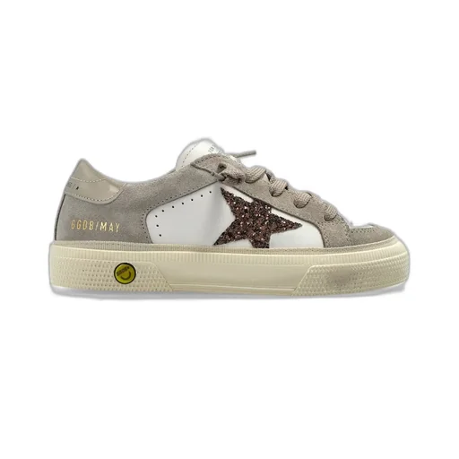 Golden Goose Kids May Star-Glittered Lace-Up Sneakers