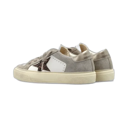 Golden Goose Kids May Star-Glittered Lace-Up Sneakers