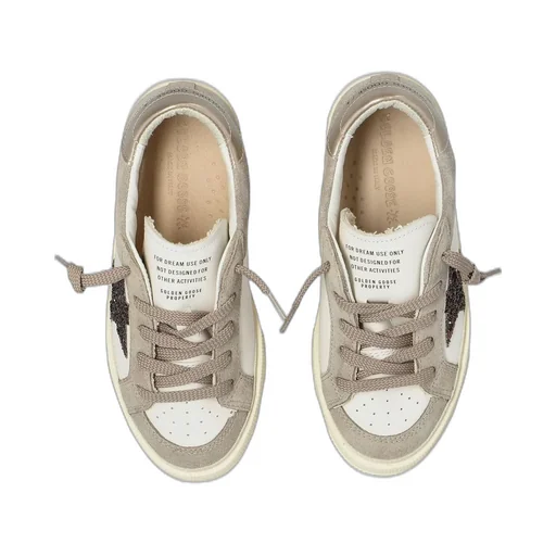 Golden Goose Kids May Star-Glittered Lace-Up Sneakers