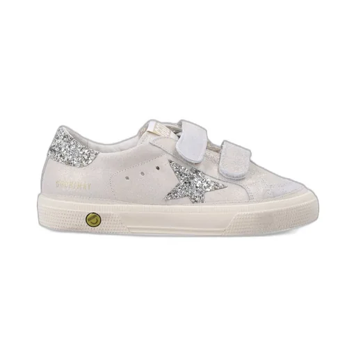 Golden Goose Kids May School Glittered Touch-Strap Sneakers