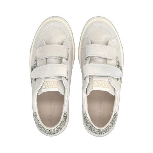 Golden Goose Kids May School Glittered Touch-Strap Sneakers