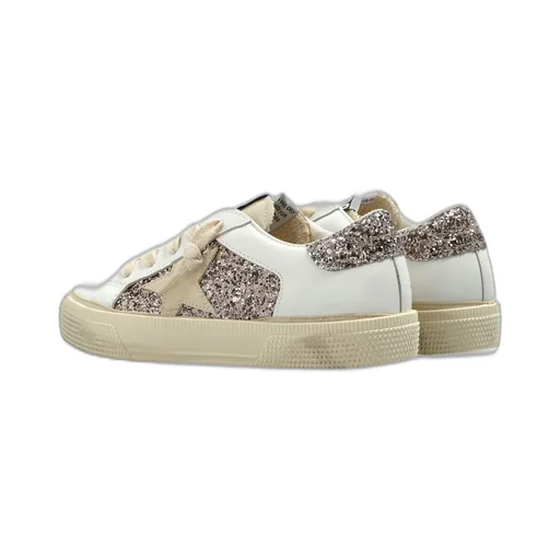 Golden Goose Kids Glitter-Detailed Round Toe Sneakers