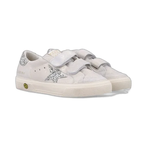 Golden Goose Kids May School Glittered Touch-Strap Sneakers