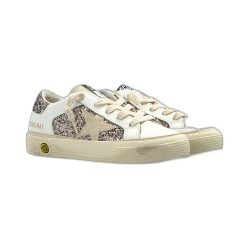 Golden Goose Kids Glitter-Detailed Round Toe Sneakers