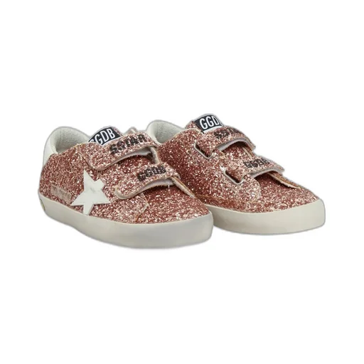 Golden Goose Kids Old School Glittered Touch Strap Sneakers