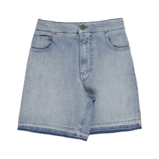 Golden Goose Kids Logo Embroidered Denim Shorts