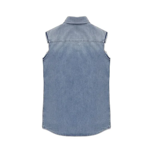 Golden Goose Kids Logo Embroidered Denim Dress