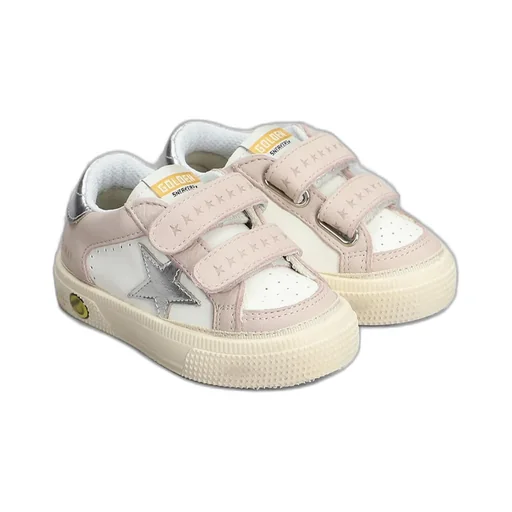 Golden Goose Kids May School Touch-Strap Sneakers