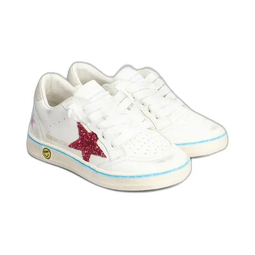 Golden Goose Kids Ball Star New Glitter Embellished Sneakers
