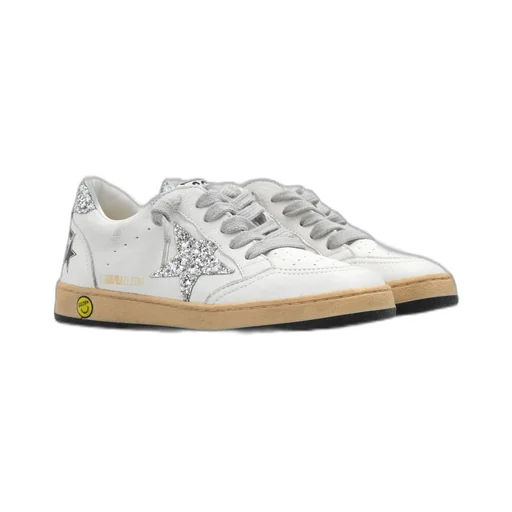 Golden Goose Kids Ball Star Glittered Lace-Up Sneakers