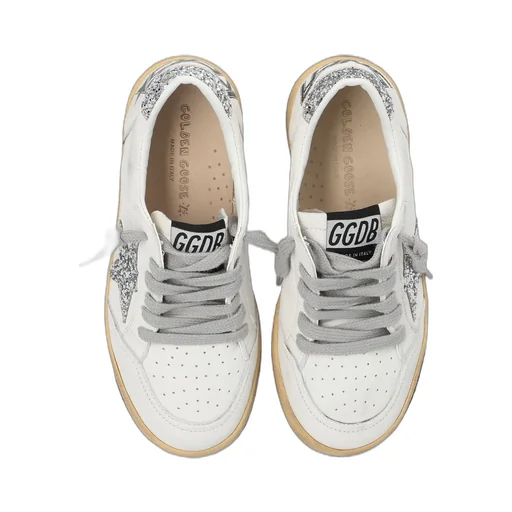 Golden Goose Kids Ball Star Glittered Lace-Up Sneakers