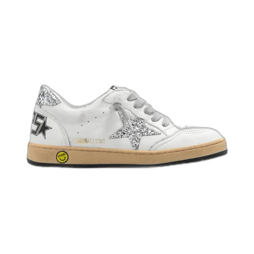 Golden Goose Kids Ball Star Glittered Lace-Up Sneakers