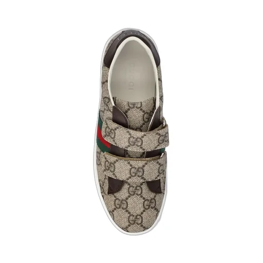 Gucci Kids Ace Gg Supreme Round Toe Sneakers