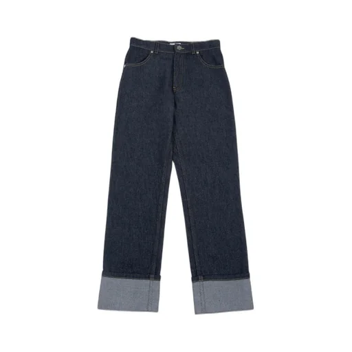 Gucci Kids Web Striped Turn-Up Hem Jeans