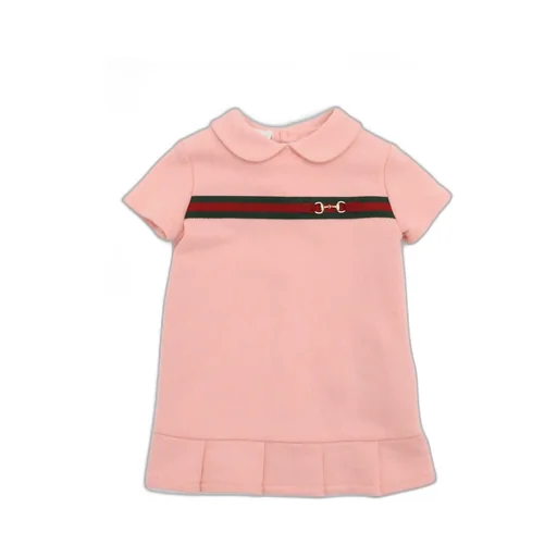 Gucci Kids Web Detailed Short-Sleeved Dress