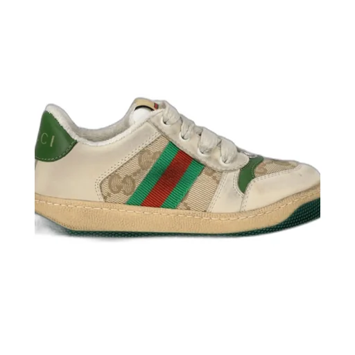 Gucci Kids Screener Round Toe Lace-Up Sneakers