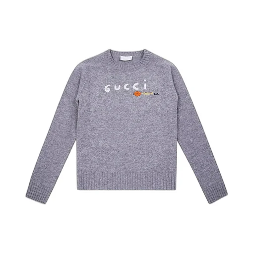 Gucci Kids Logo Embroidered Crewneck Jumper
