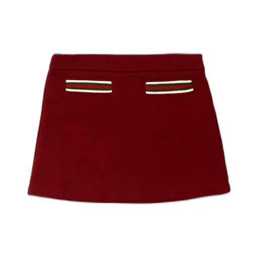 Gucci Kids Elasticated Waistband Web-Stripe Mini Skirt