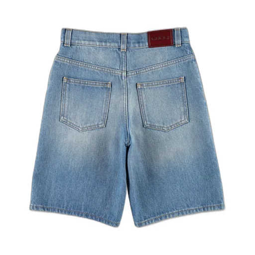 Gucci Kids Web Detailed Denim Shorts