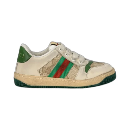 Gucci Kids Screener Round Toe Lace-Up Sneakers
