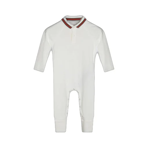 Gucci Kids Web-Collar Long-Sleeved Rompers