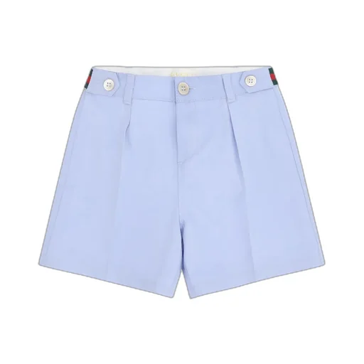 Gucci Kids Web-Stripe Button Detailed Shorts