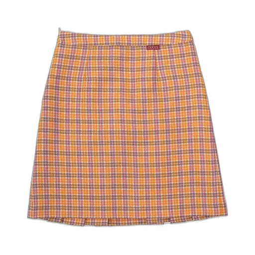 Gucci Kids Checked Logo Patch Skirt