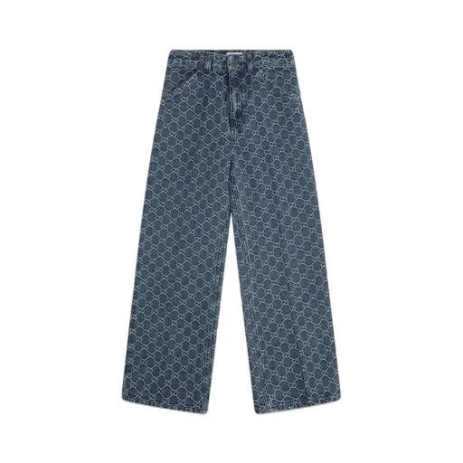 Gucci Kids Gg Wide Leg Jeans