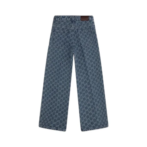 Gucci Kids Gg Wide Leg Jeans