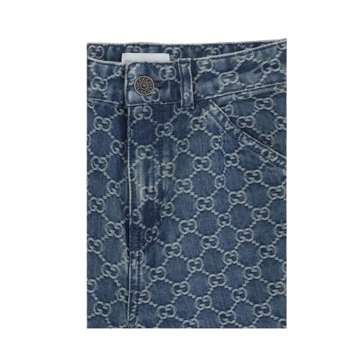 Gucci Kids Gg Wide Leg Jeans