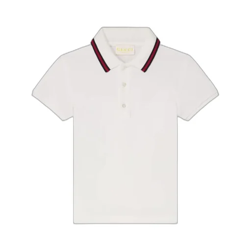 Gucci Kids Web Detailed Polo Shirt