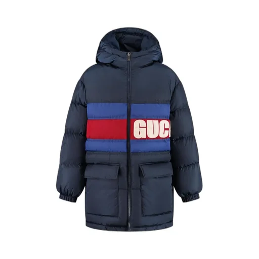 Gucci Kids Logo Printed Zip-Up Hooded Jacket