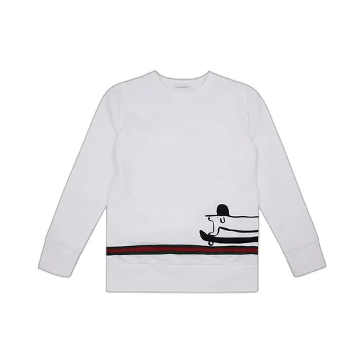 Gucci Kids Web Striped Crewneck Sweatshirt