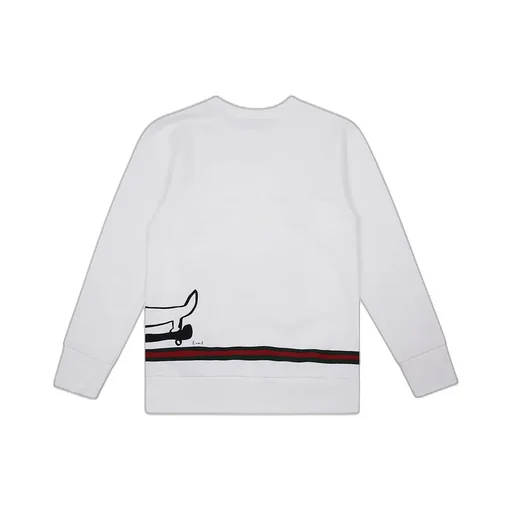 Gucci Kids Web Striped Crewneck Sweatshirt
