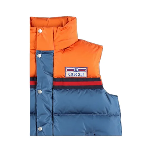 Gucci Kids Web-Stripe High Neck Sleeveless Gilet