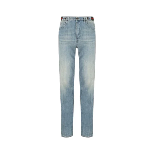 Gucci Kids Button Detailed Straight Leg Jeans