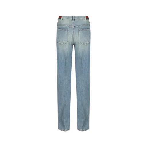 Gucci Kids Button Detailed Straight Leg Jeans