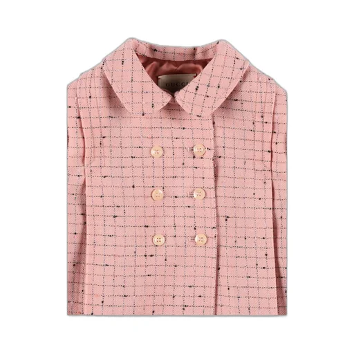 Gucci Kids Checked Long-Sleeved Coat