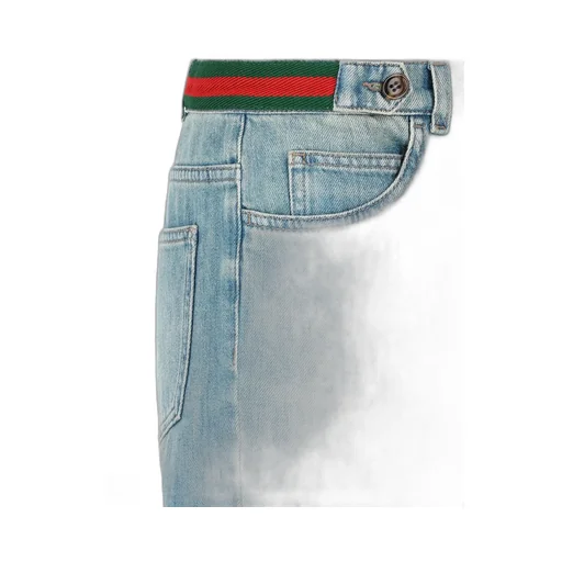 Gucci Kids Button Detailed Straight Leg Jeans