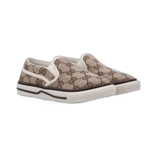 Gucci Kids Gg Logo Embossed Slip-On Sneakers