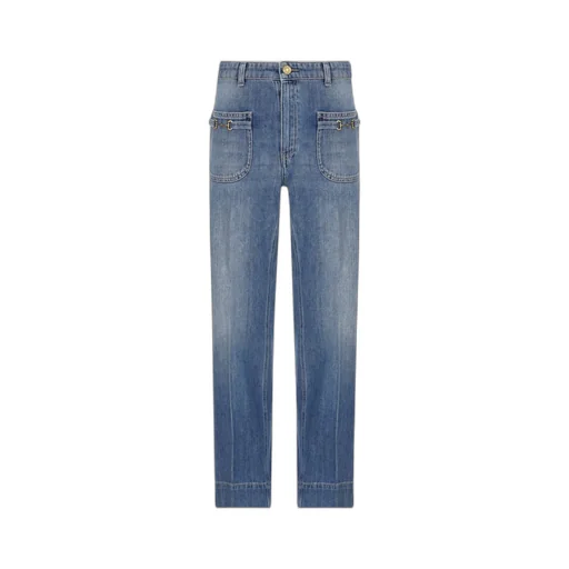 Gucci Kids Logo Patch Straight Leg Jeans